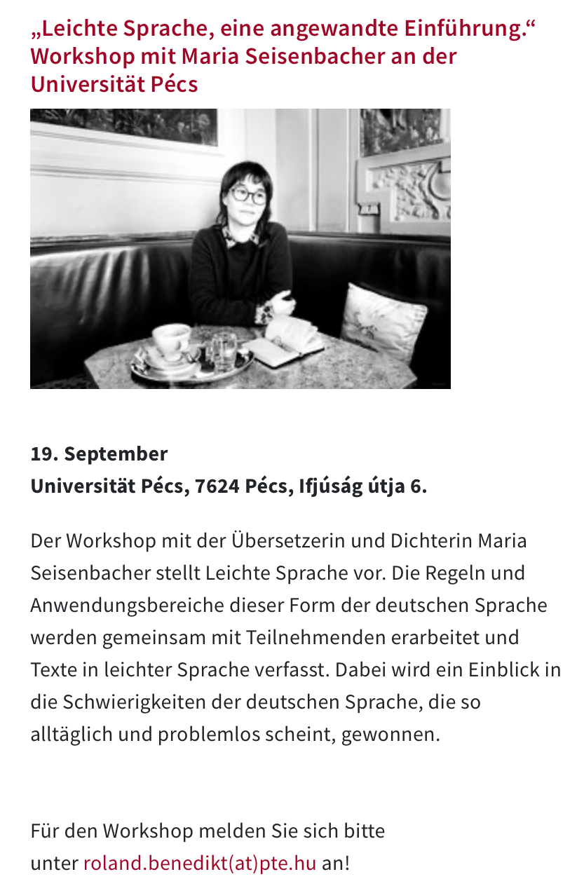 Workshop Leichte Sprache,&nbsp;Pécs/Ungarn