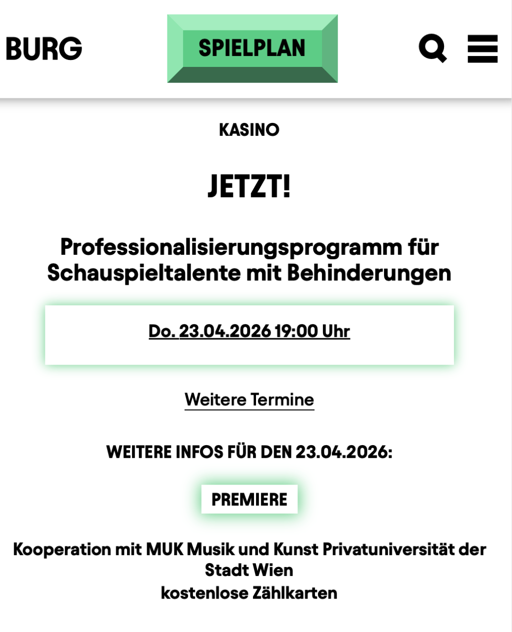 JETZT! inklusives Theaterstück